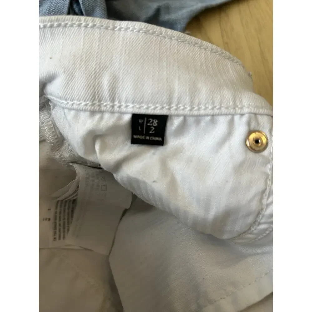 Y2k Abercrombie & Fitch Denim Short 2 w28 White & Blue Low Rise Stretch Lot 2
